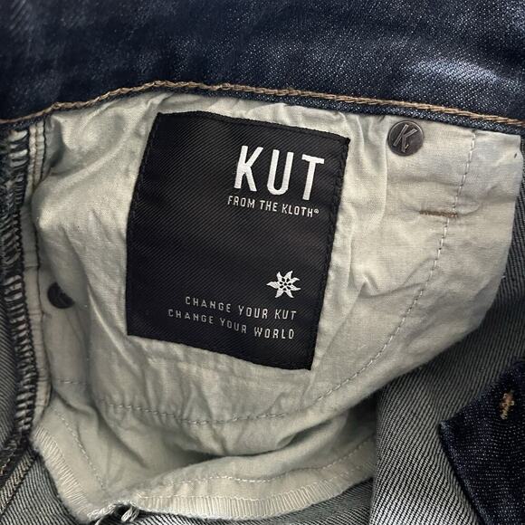 Kut From The Kloth Gidget Raw Hem Fray Jean Shorts Size 8 Dark Denim Summer NWT - Picture 7 of 7